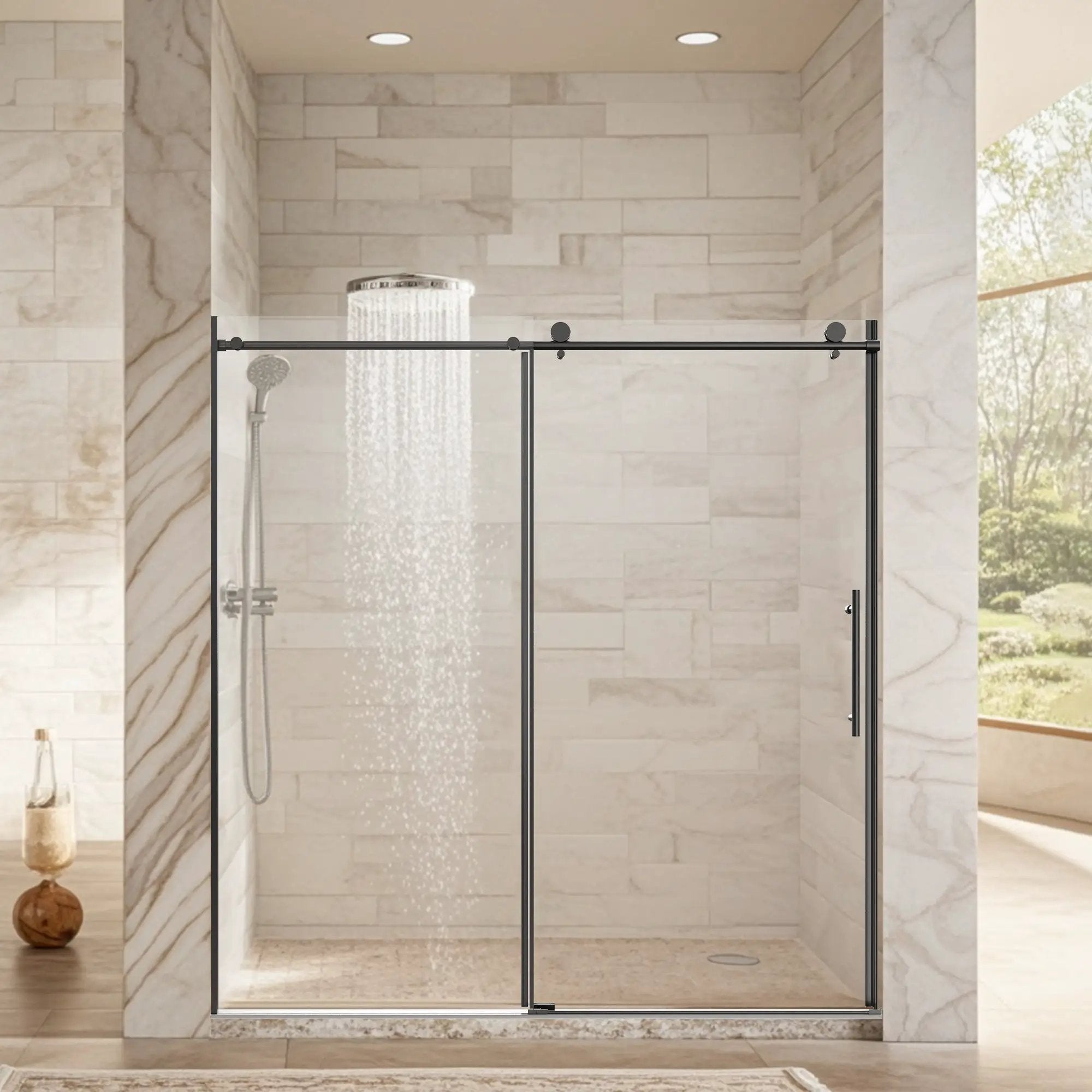 Frameless Single Sliding Shower Door by HouseOfZazla