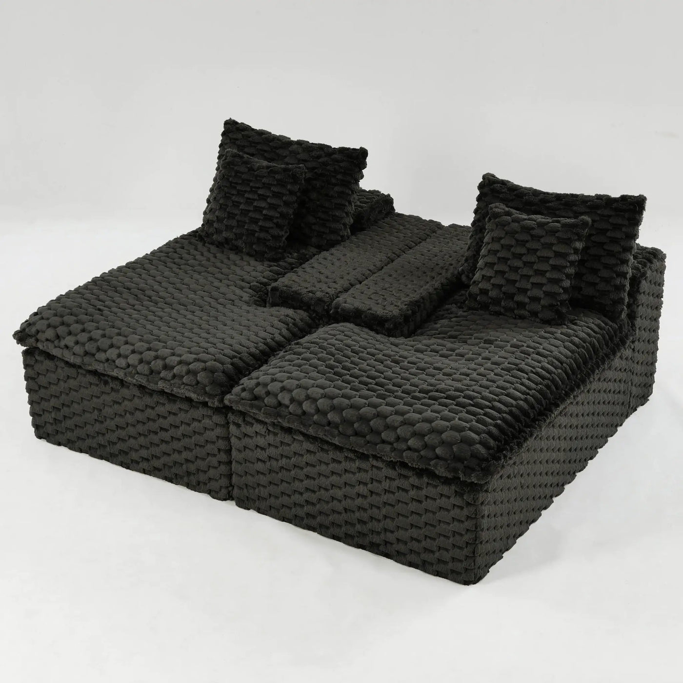 Double Chaise Lounge With Full Compressed Sponge by HouseOfZazla