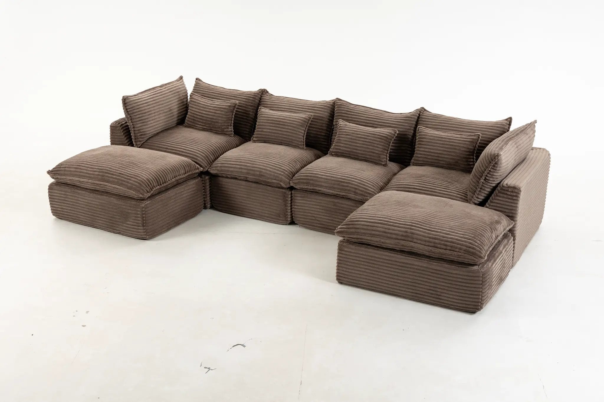 129.8" Width Cloud Couch Oversized Modular Sectional Sofa by HouseOfZazla