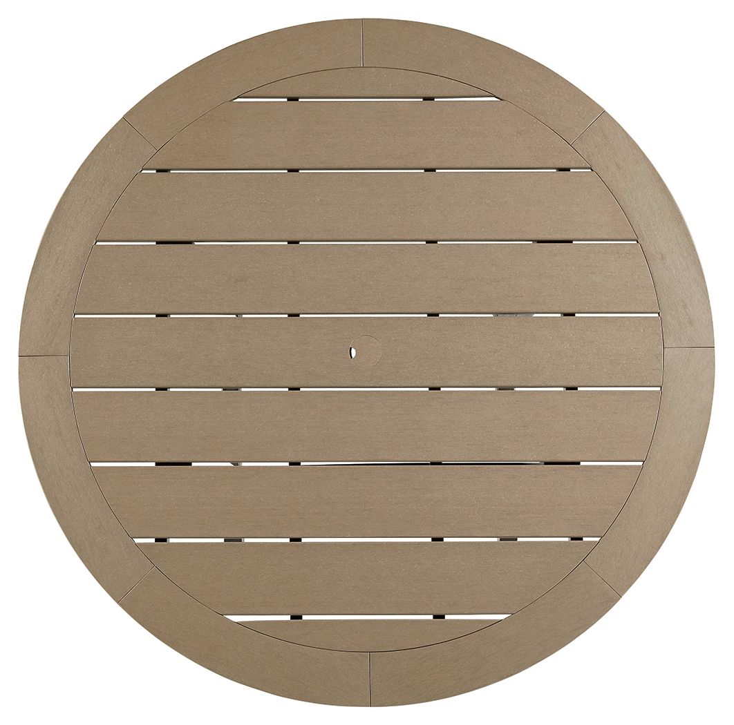 Fairen Trail - Round Bar Table w/Umb OPT - Black / Driftwood, photo 5 of 7