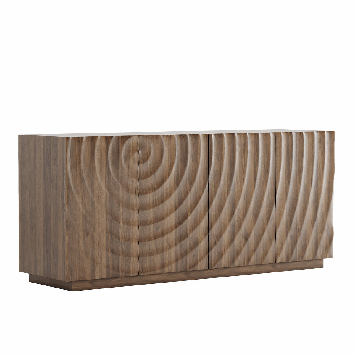 Walnut Buffet Cabinet with Storage - 4-Door Modern Sideboard, photo 7 of 10