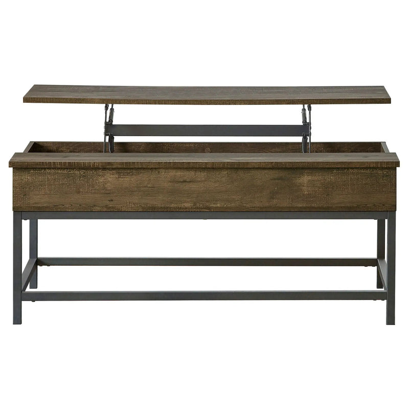 Byers Engineered Wood Lift Top Coffee Table Brown Oak by Unique Piece Furniture