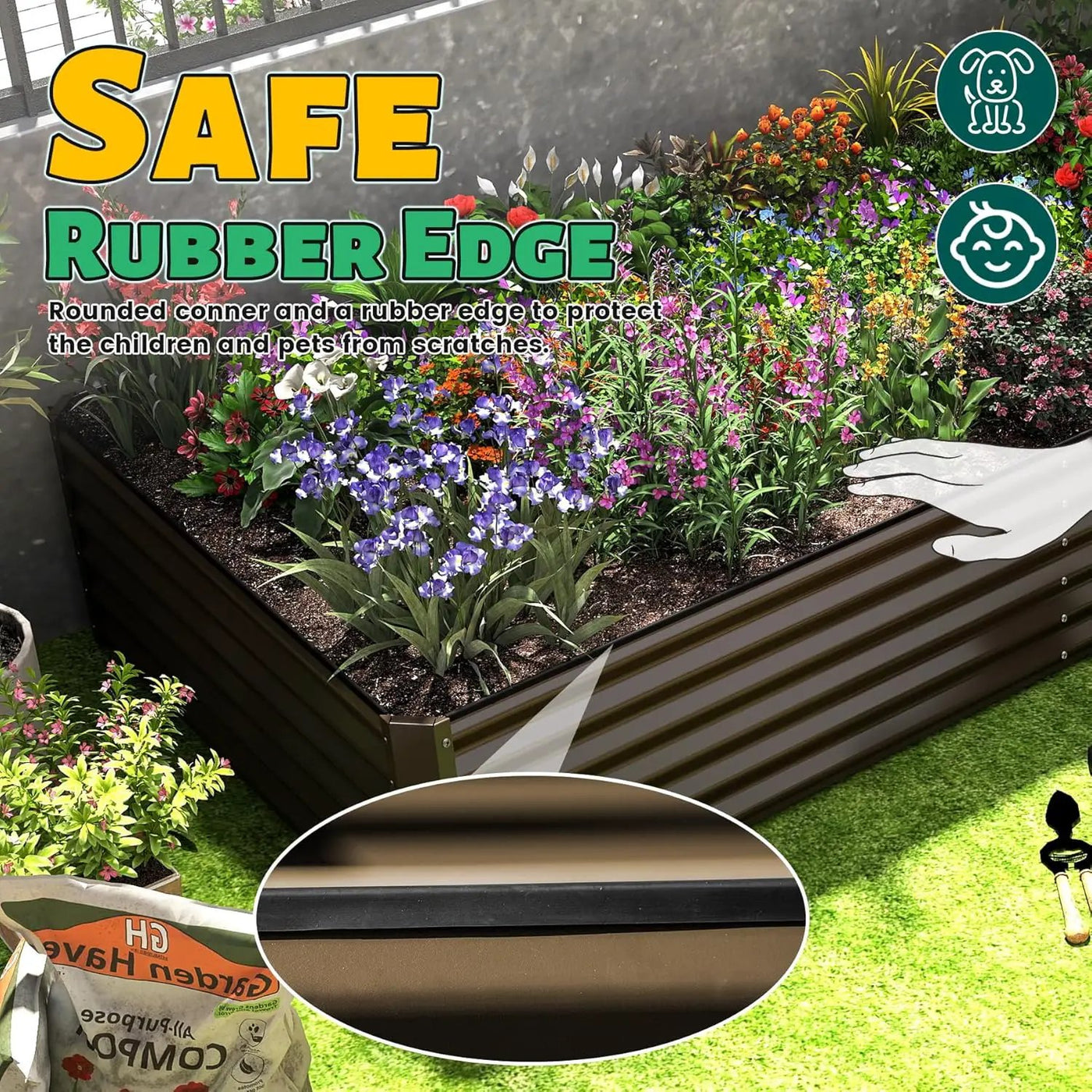 6x3x1.5ft Galvanized Raised Garden Bed by HouseOfZazla