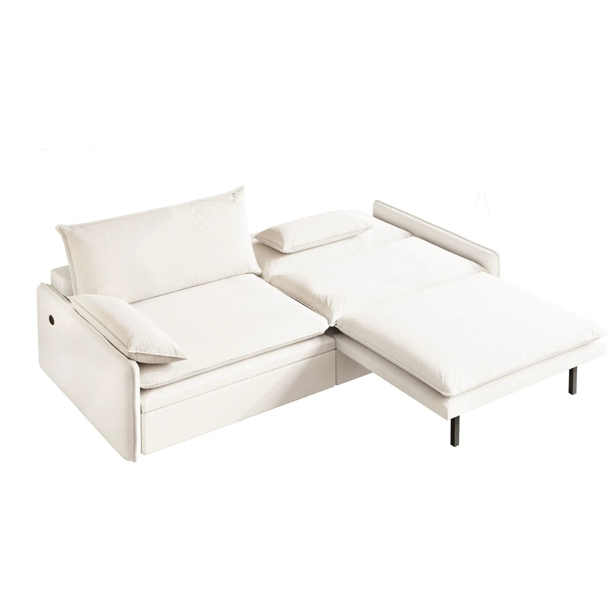4 Seat Convertible Sleeper Sofa Bed, Modern With Storage by HouseOfZazla