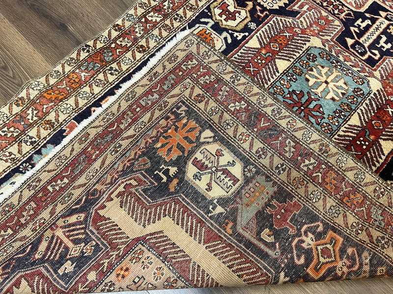 Persian Ardabil Wide Runner Rug 4x10 - Geometric Medallions & Animal Pictorials by Jewel Rugs