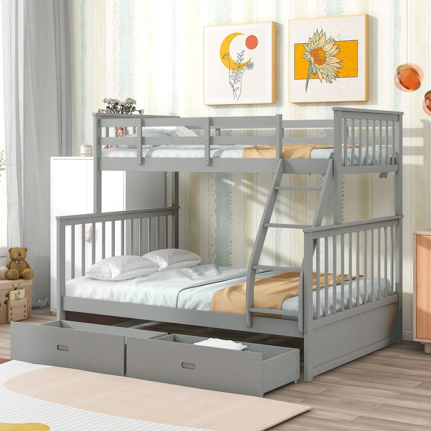 Bunk Bed With Ladder, And Safety Guard Rails by HouseOfZazla