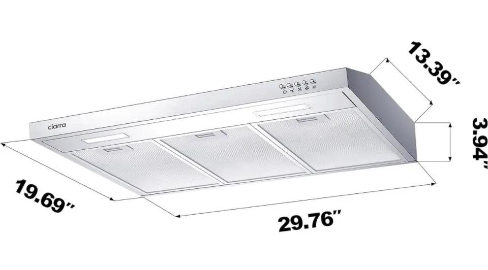 CIARRA Ductless Range Hood 30 inch Under Cabinet Hood Vent for Kitchen Ducted and Ductless Convertible CAS75918A by Selzalot
