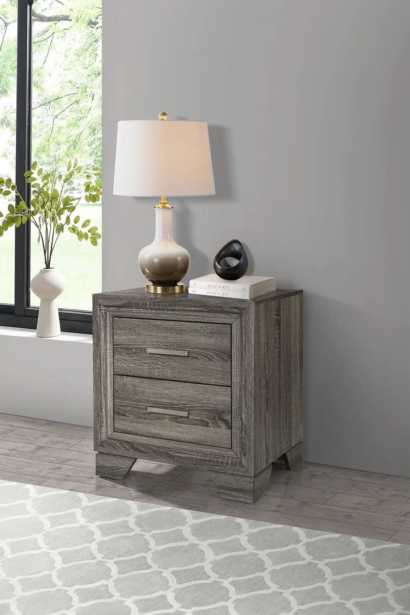 Wright 2-drawer Nightstand Bedside Table Brown Oak by Unique Piece Furniture