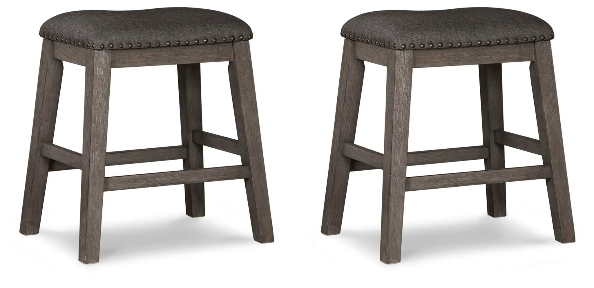 Caitbrook - Upholstered Stool (Set of 2) - Gray by Unique Piece Furniture