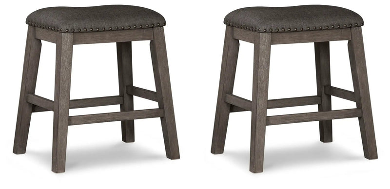 Caitbrook - Upholstered Stool (Set of 2) - Gray by Unique Piece Furniture