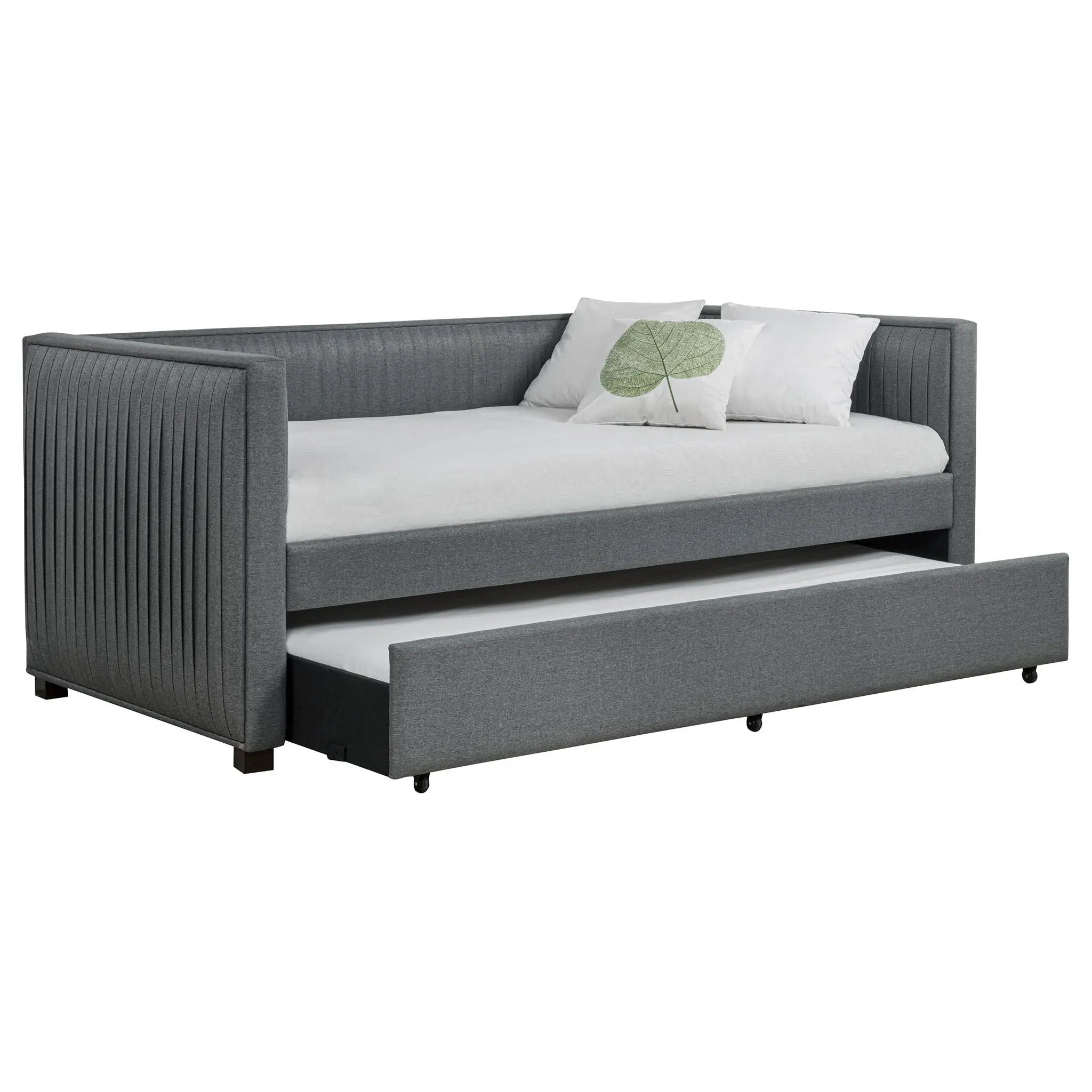 Brodie Upholstered Twin Daybed with Trundle Grey by Unique Piece Furniture