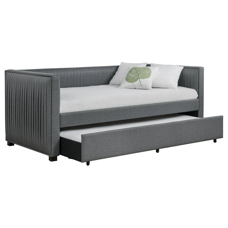 Brodie Upholstered Twin Daybed with Trundle Grey by Unique Piece Furniture