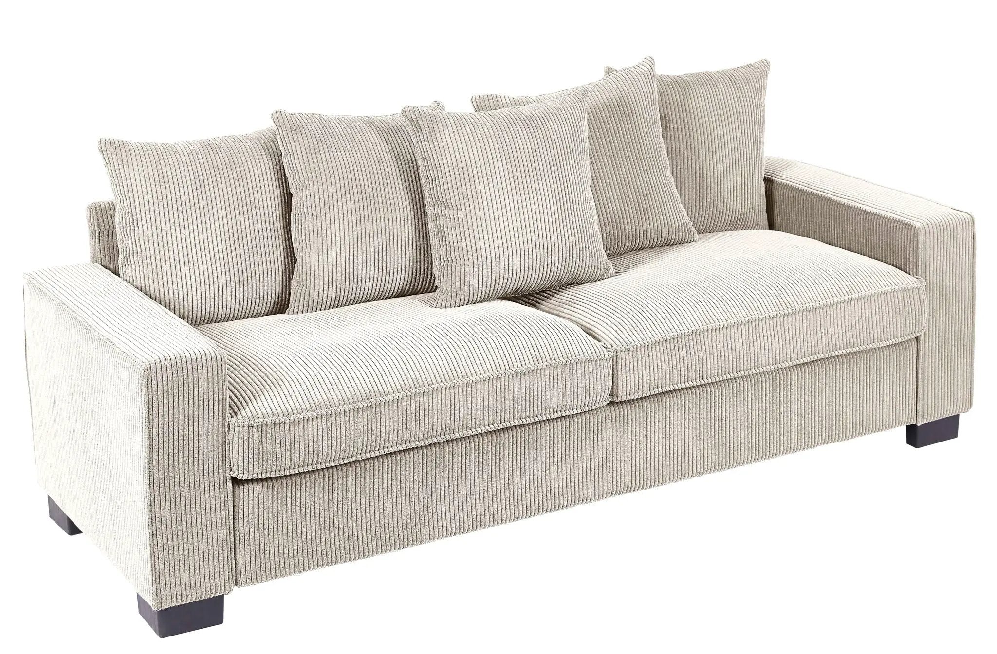 Luxe Sofa With 5 Matching Toss Pillows, Sleek Design, Spacious And Comfortable 3 Seater Couch by Unique Piece Furniture
