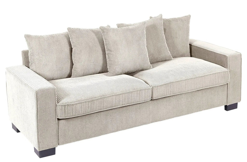 Luxe Sofa With 5 Matching Toss Pillows, Sleek Design, Spacious And Comfortable 3 Seater Couch by HouseOfZazla