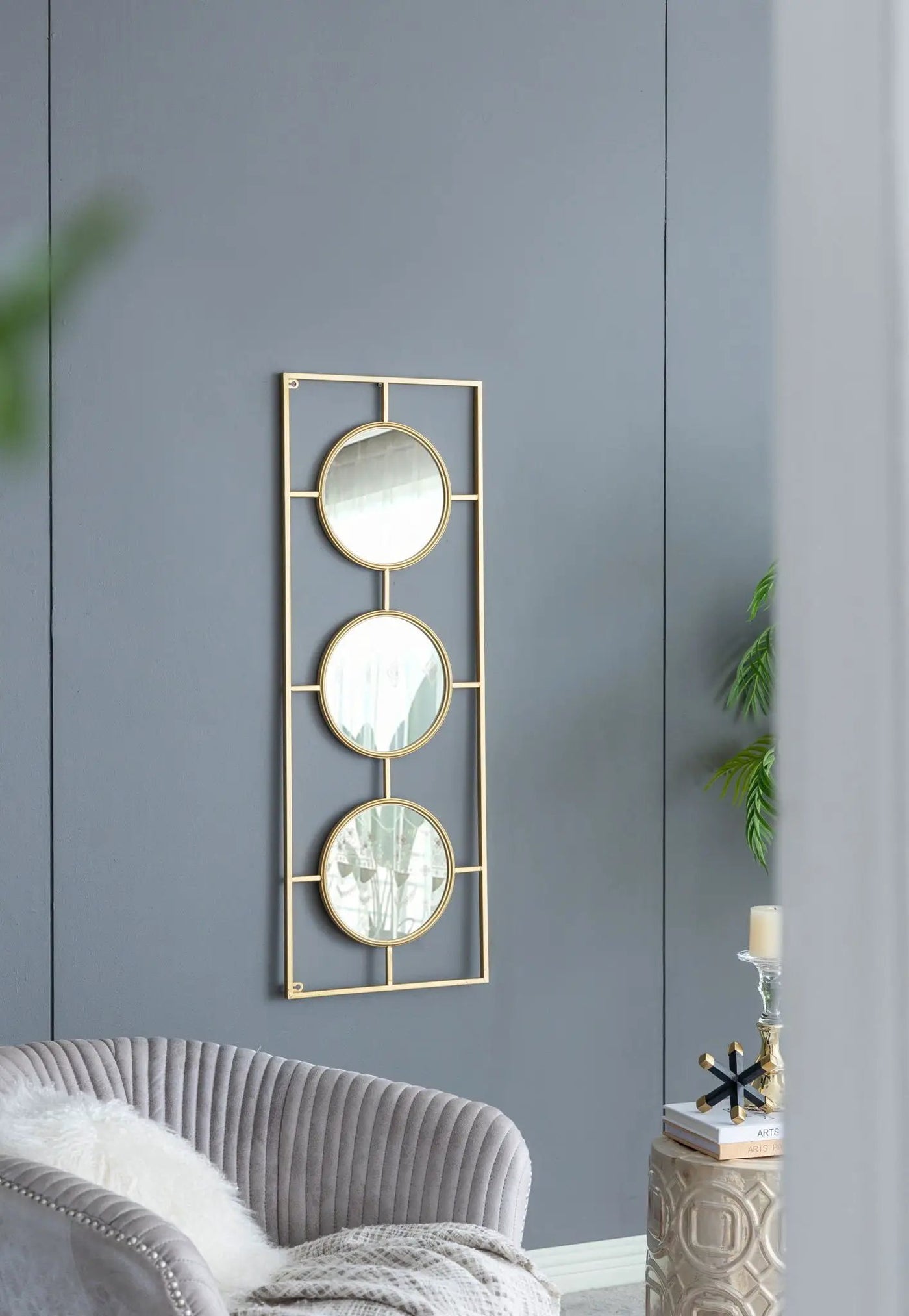 3 Mirror Piece Wall Mirror InRectangular Frame, Home Wall Decor For Bedroom Living Room by HouseOfZazla