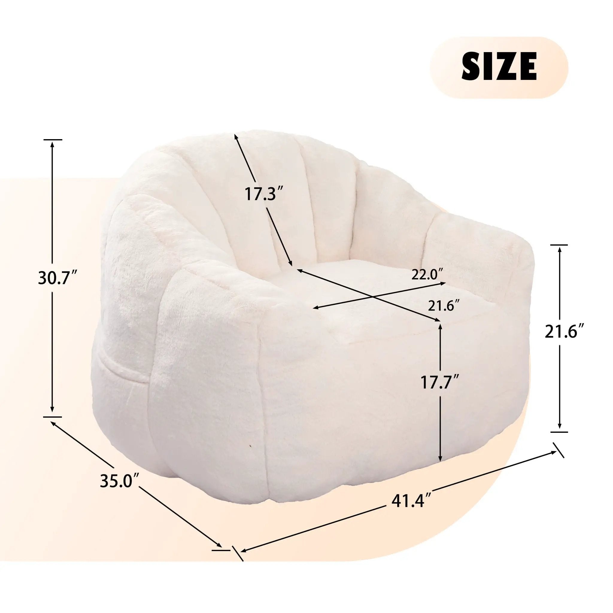 Beanbag Chair, Beanbag Sofa Chair With Armrests Stuffed High Density Foam by HouseOfZazla