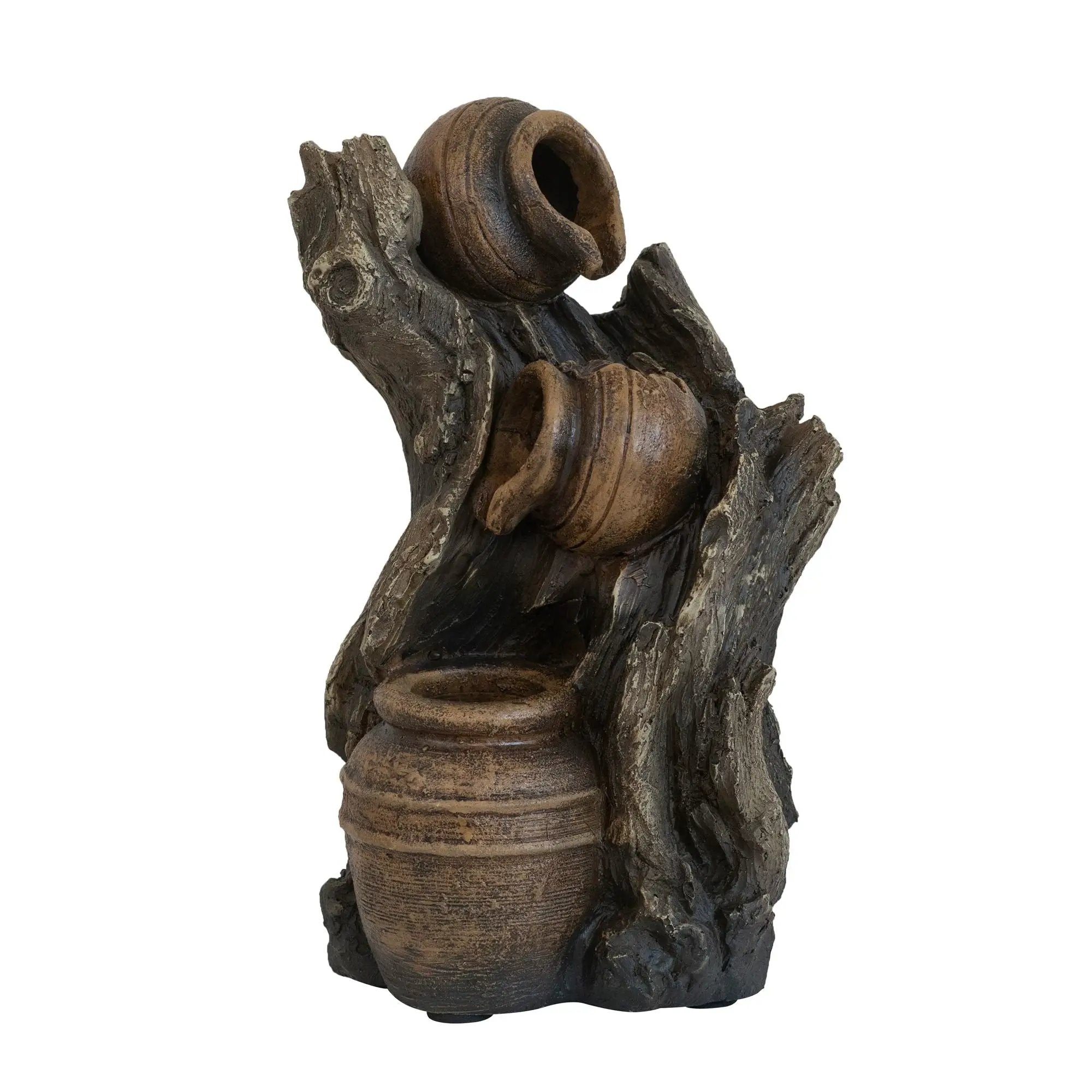 Decorative 3 Tier Water Fountain With Pot Design - Brown by HouseOfZazla