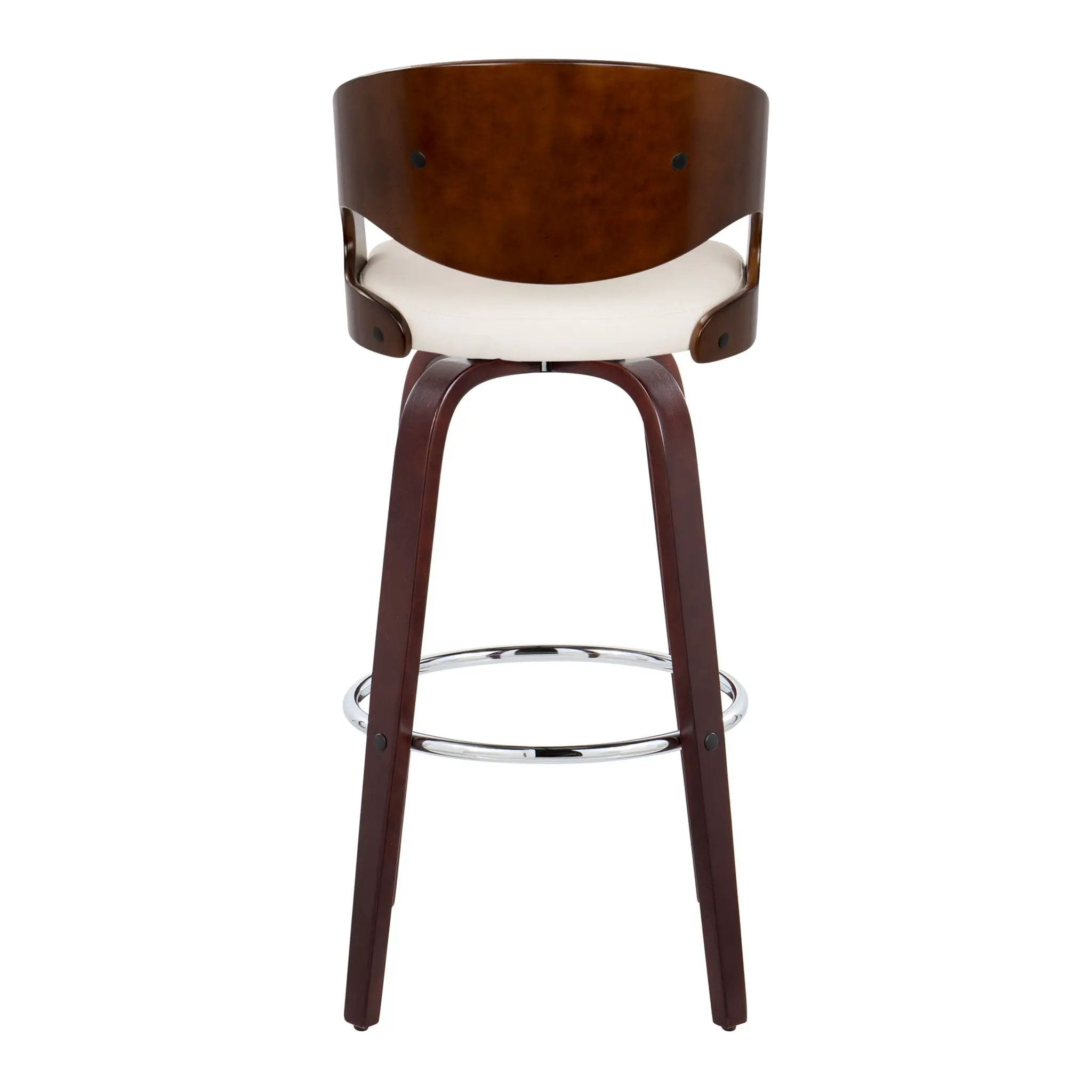Pino - Mid Century Modern Fixed Height Barstool With Swivel & Round Footrest (Set of 2) by Unique Piece Furniture