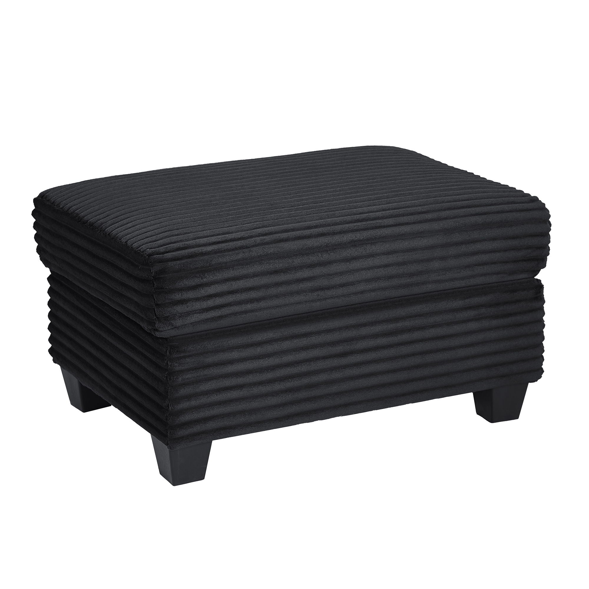 Upholstered U-Shaped Sectional Sofa With Movable Ottoman And Side Storage Pockets