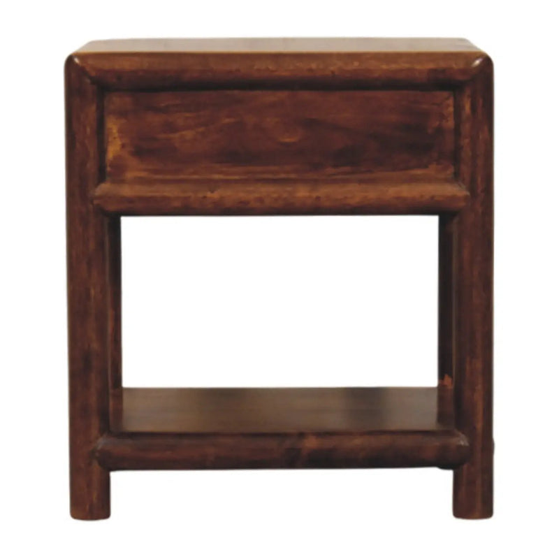 Solid Wood Regency Chestnut Nightstand, 1-Drawer, 1 Open-Slot by HouseOfZazla