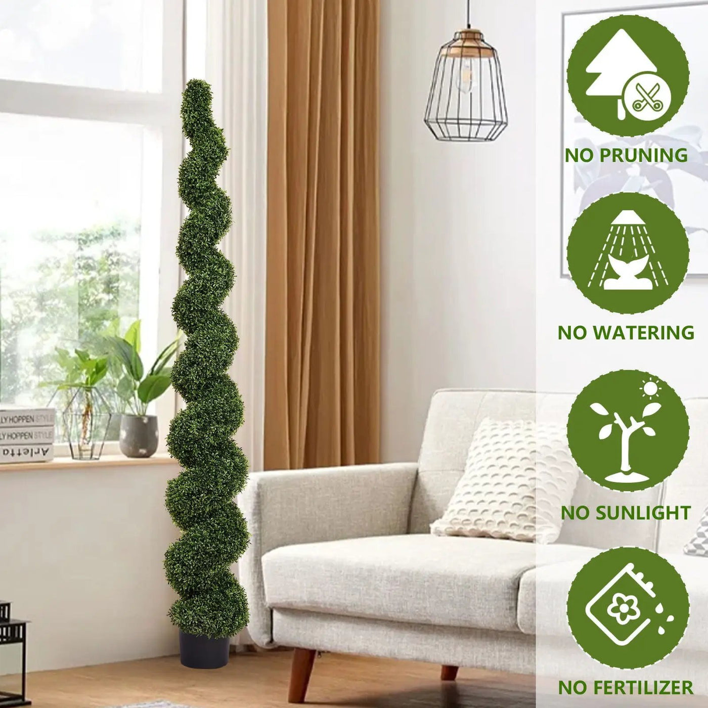 Artificial Outdoor UV Resistant Plastic Boxwood Topiary Spiral Tree by Unique Piece Furniture