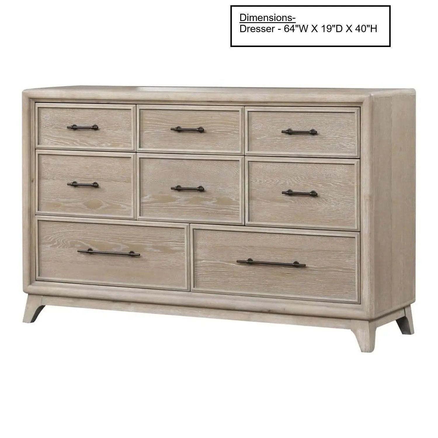 8 Drawers 1 Piece Dresser, Ample Storage Bedroom - Oak by HouseOfZazla
