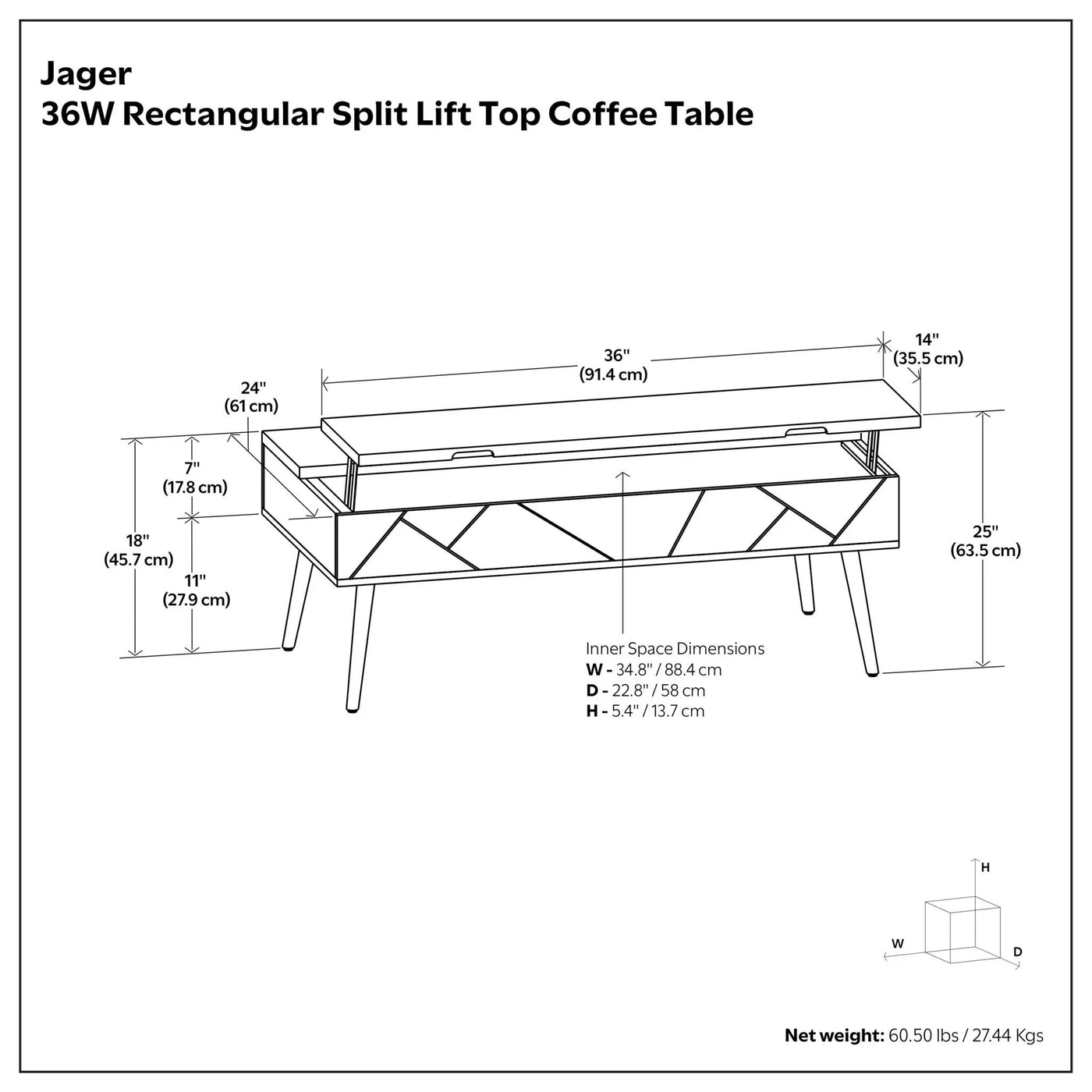 Jager - Lift Top Coffee Table Handcrafted by HouseOfZazla