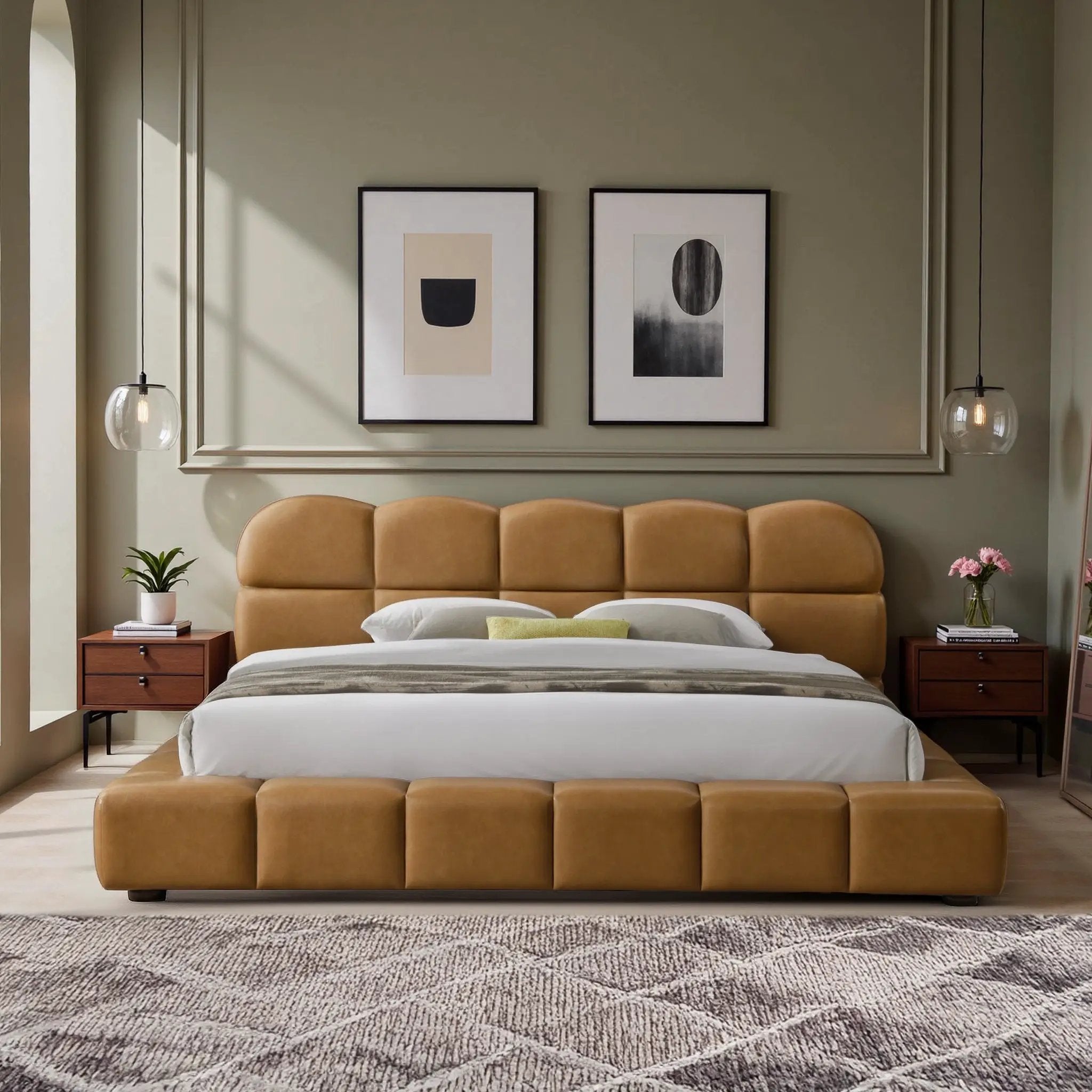 Roswell Luxurious Queen Size Platform Bed by HouseOfZazla