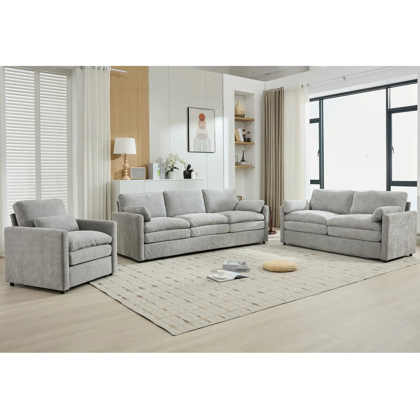 Cozy Upholstered Sofa Set For Living Room by HouseOfZazla