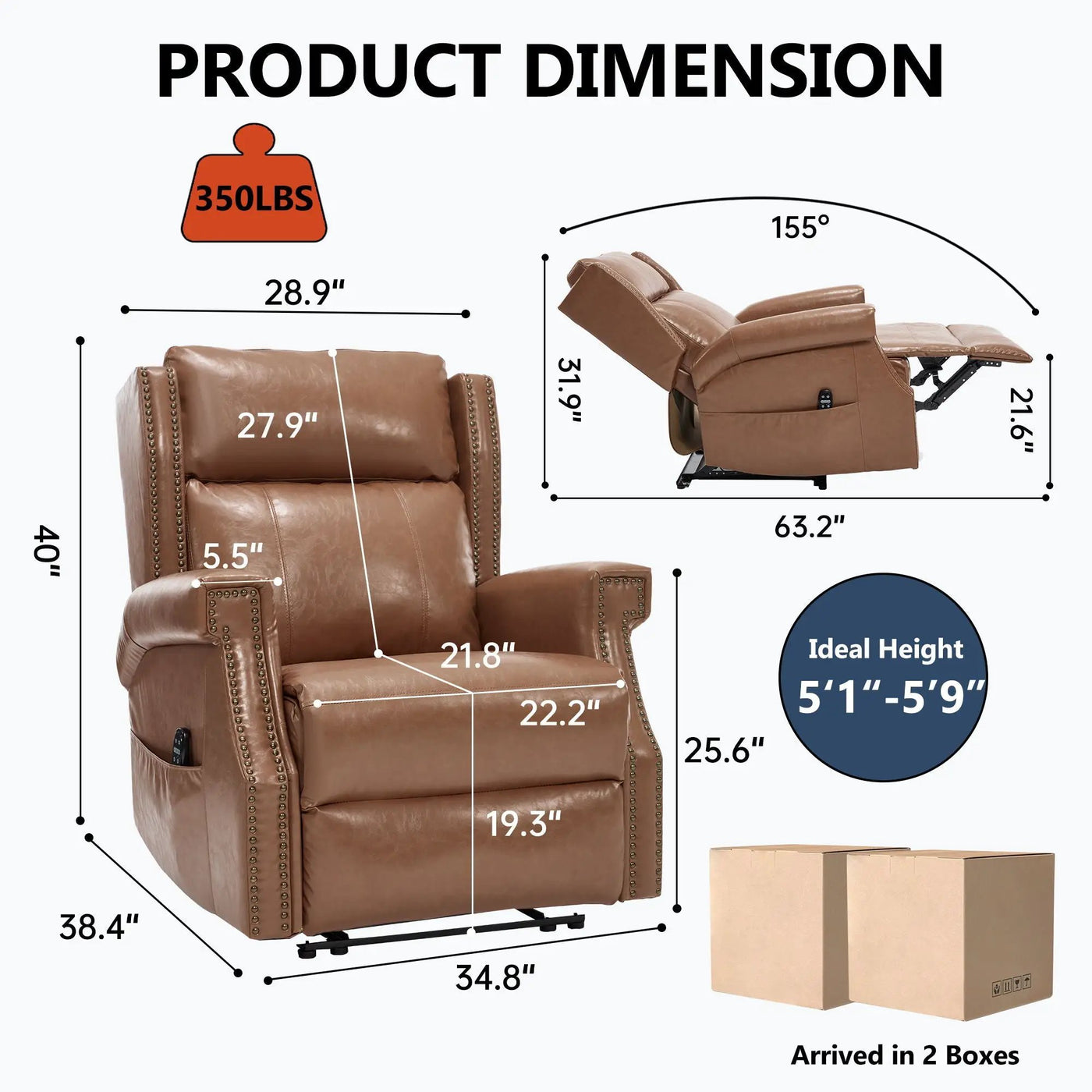 Manual Recliner Chair With Heavy Duty Motion Mechanism, 8 Vibrating Nodes And 3 Massage Modes For Living Room by HouseOfZazla