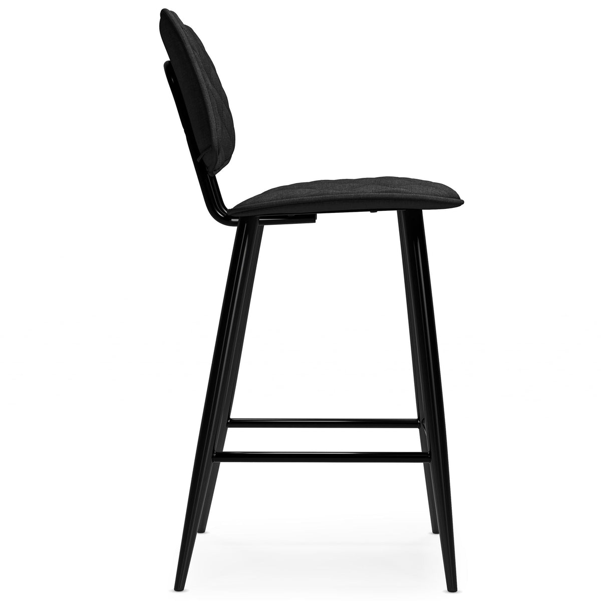 Upholstered Counter Height Stool Set with Quilted Seat – Black or Dark Gray, photo 9 of 12