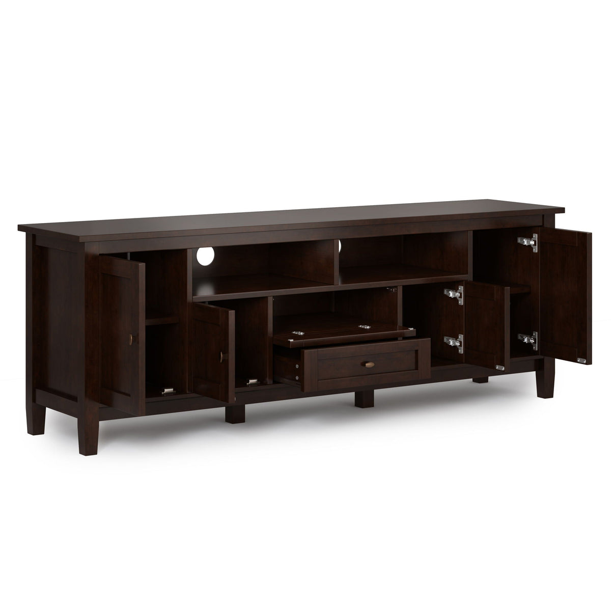 Handcrafted Solid Wood TV Media Stand with Ample Storage - Light Brown or White, photo 21 of 26
