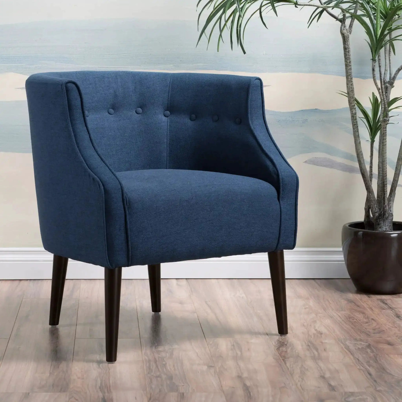 Contemporary Upholstered Club Chair With Button Tufting by HouseOfZazla