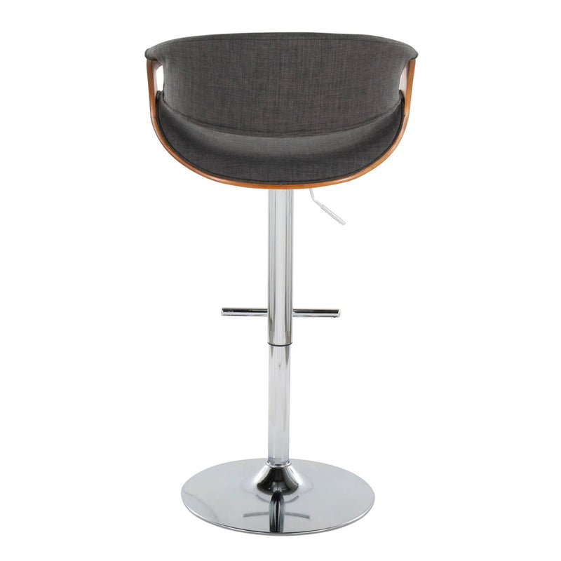 Curvo - Mid Century Modern Adjustable Barstool With Swivel With Straight T Footrest by Unique Piece Furniture