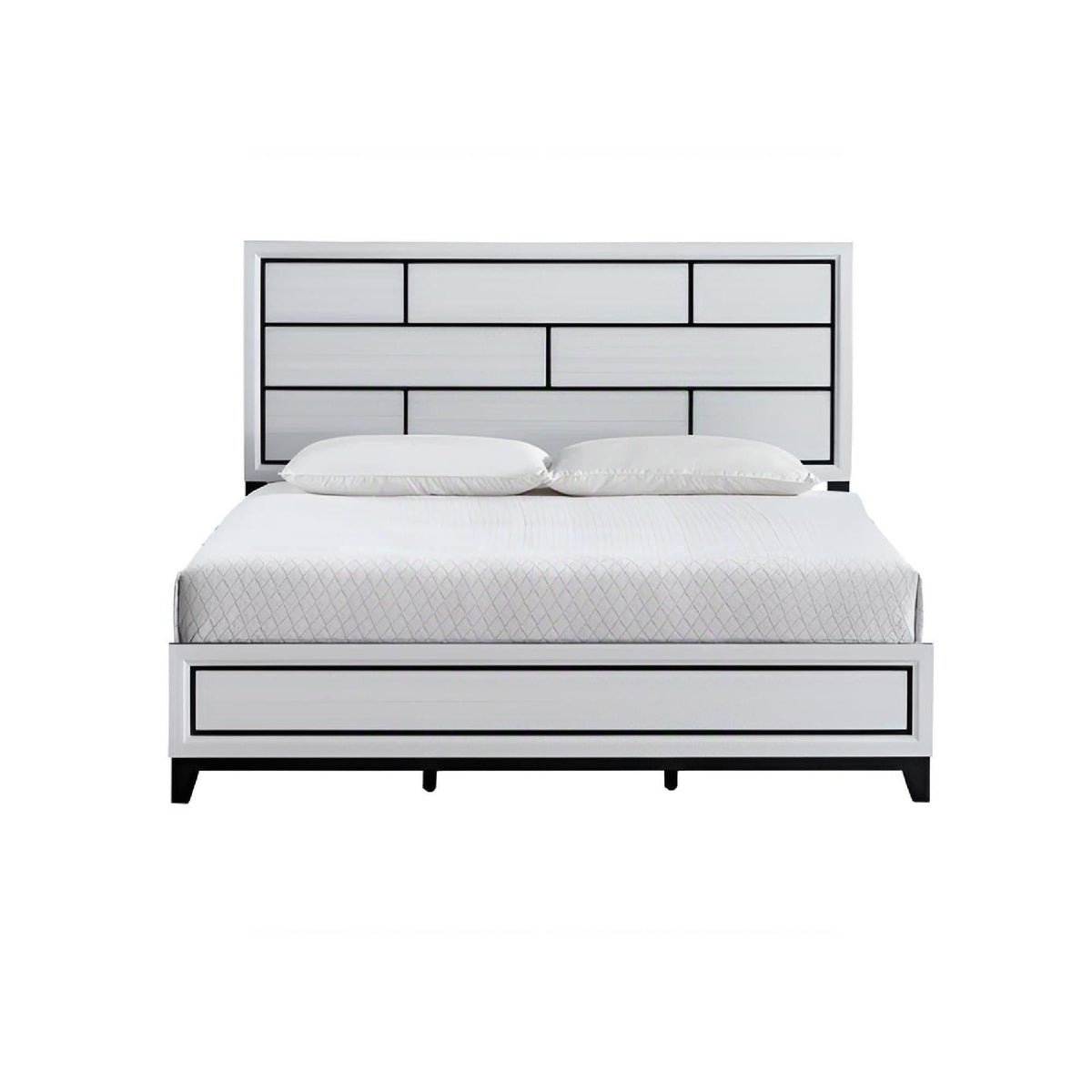 Durable Panel Bed Frame with Modern Design - Dark Gray or White, photo 2 of 12