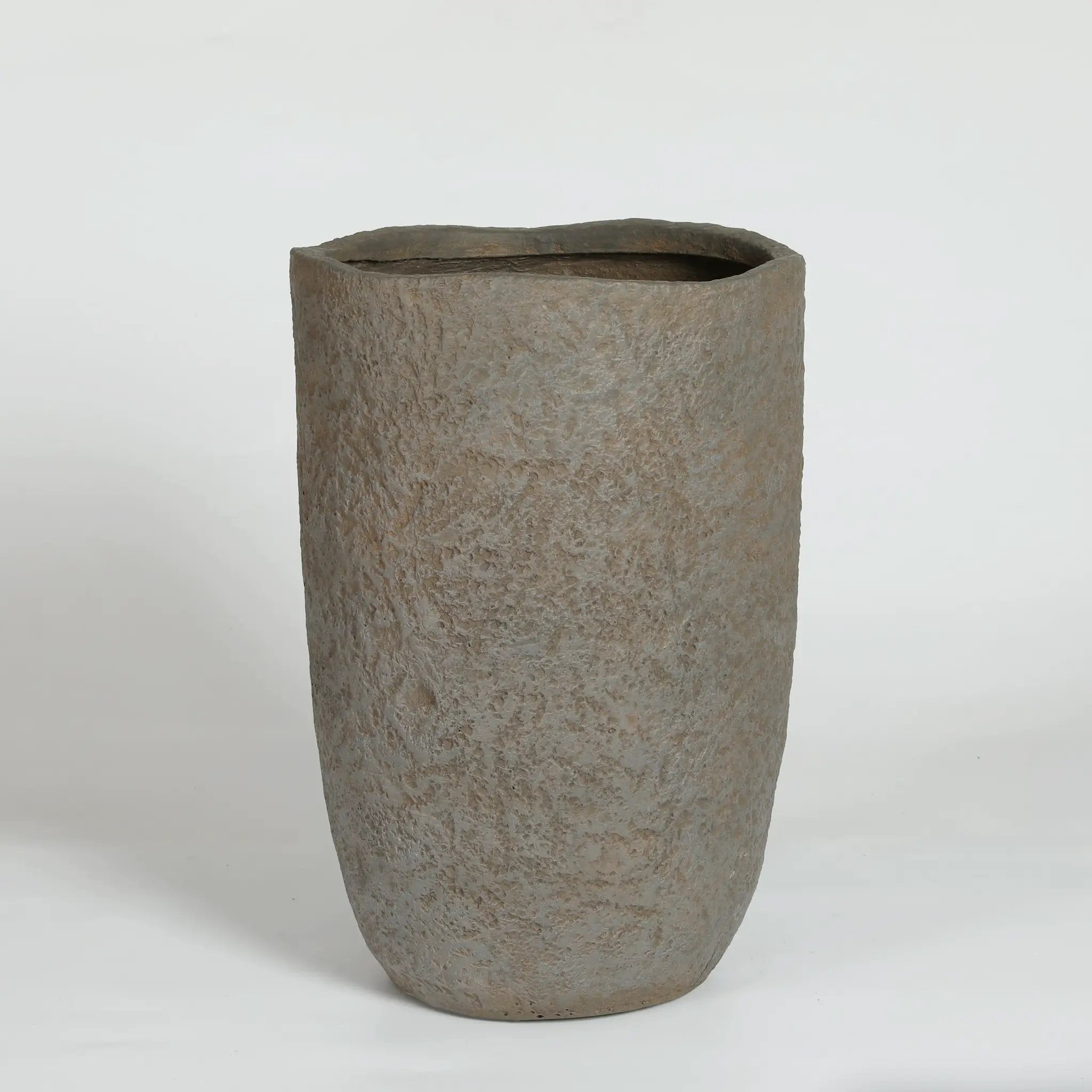 Round Concrete Planter Set of 2, Large Indoor & Outdoor Planter Pots by HouseOfZazla