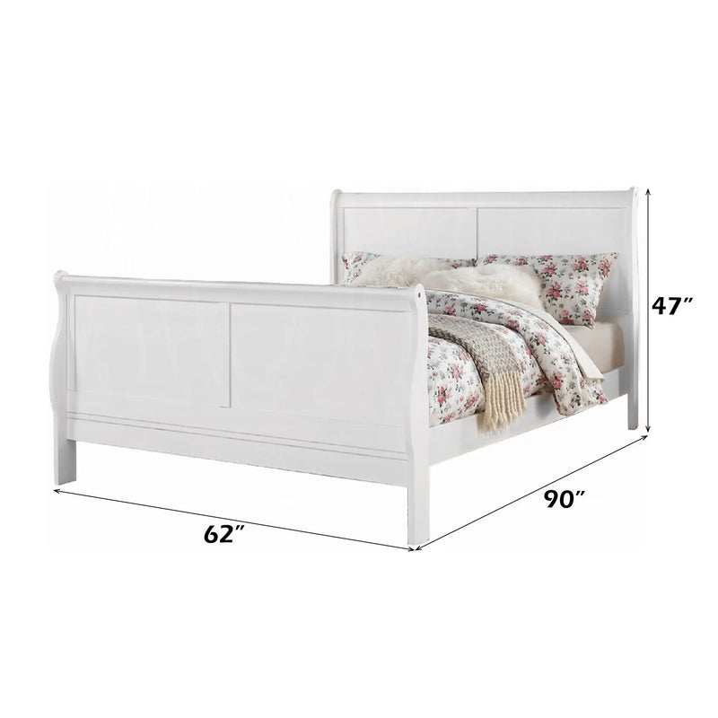 Louis Philippe III White Finish Queen Bed by HouseOfZazla