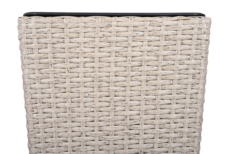 Outdoor PE Wicker Flower Pots, 2-Pcs Set, Beige by HouseOfZazla