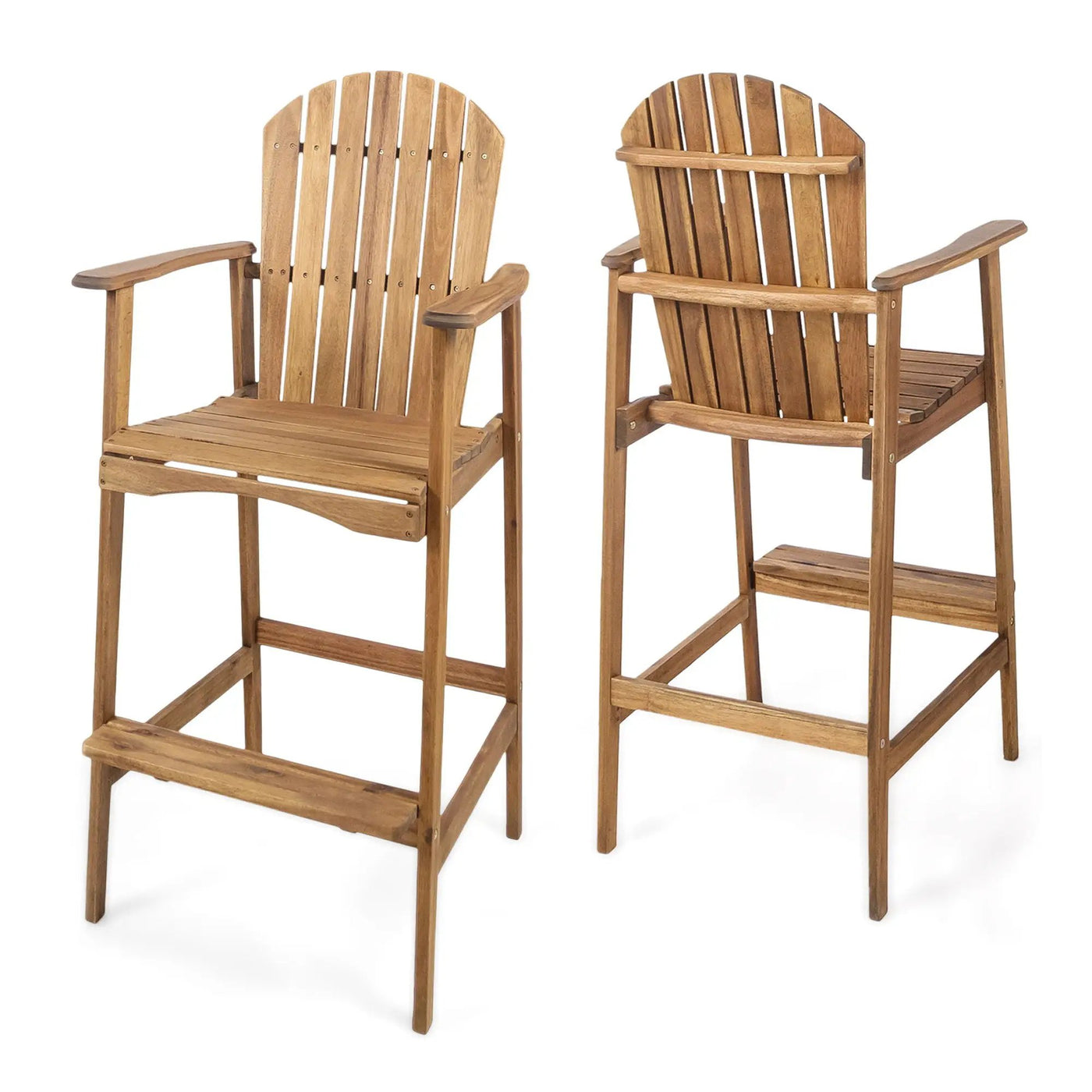 Outdoor Acacia Wood Adirondack Barstools (Set of 2) by HouseOfZazla