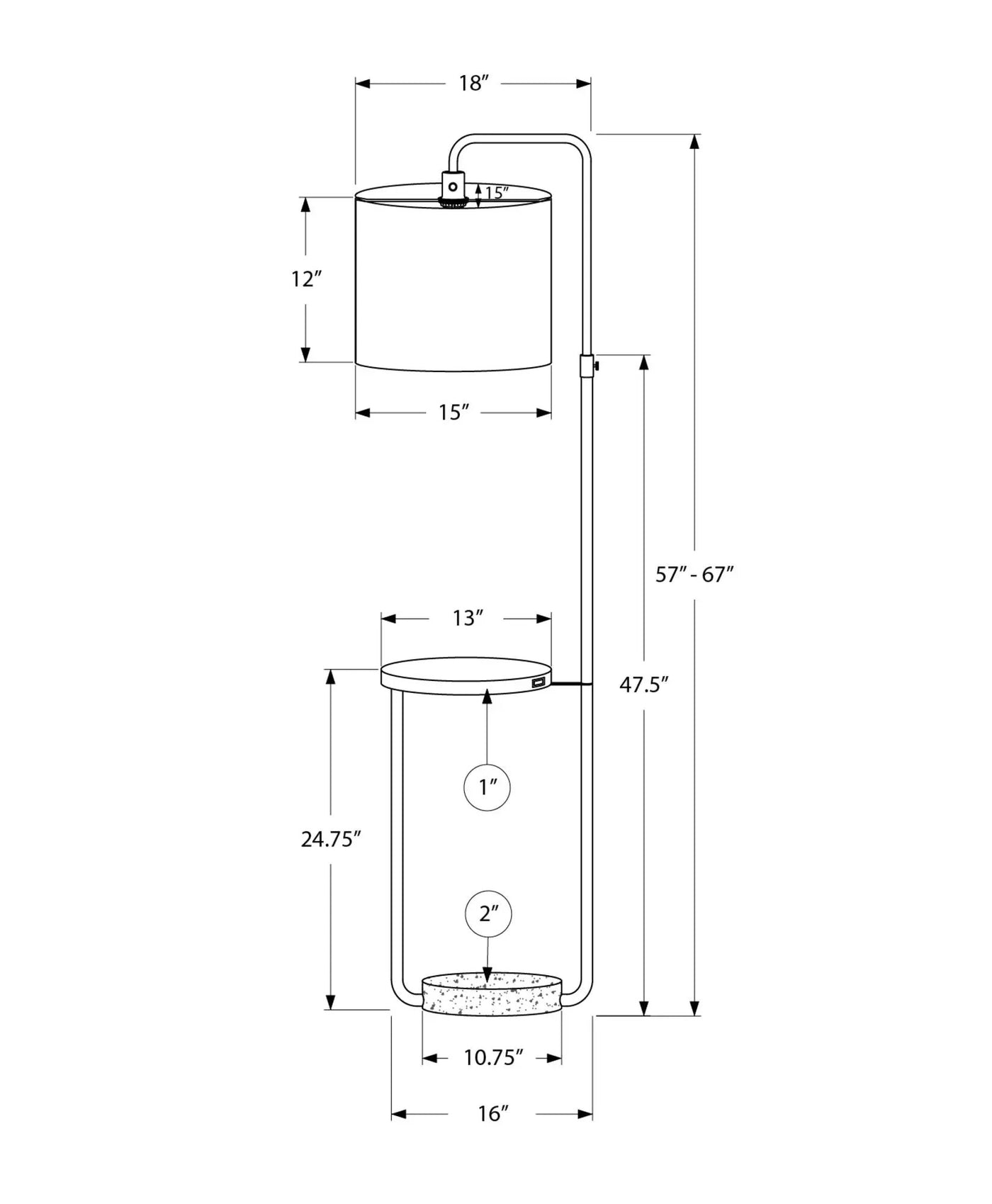 Floor Lamp USB Port Included Lighting by HouseOfZazla