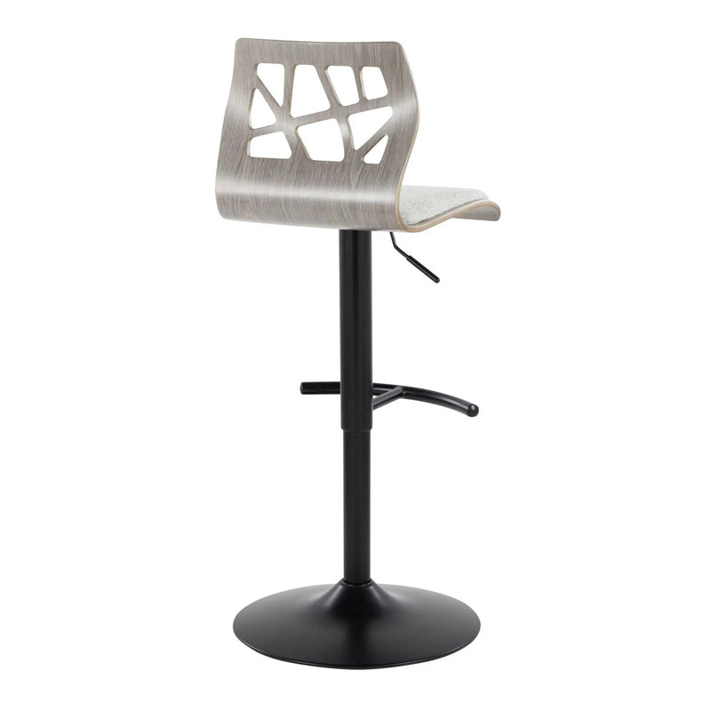 Folia - Contemporary Adjustable Barstool With Swivel With Rounded T Footrest (Set of 2) by Unique Piece Furniture
