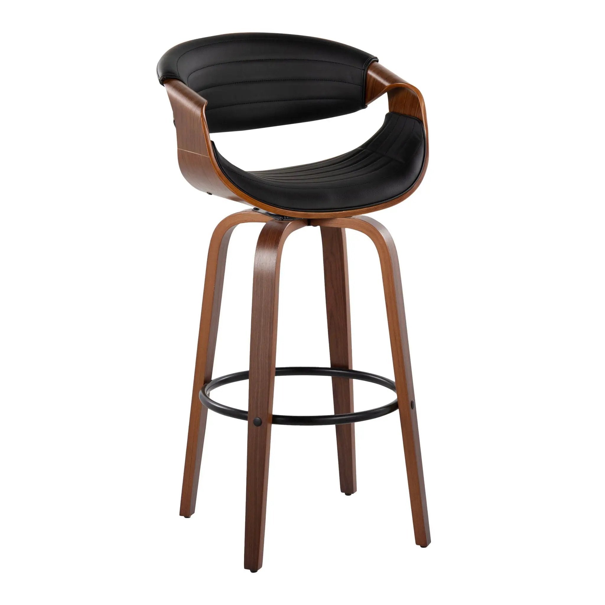 Symphony - Mid Century Modern Fixed Height Barstool With Swivel And Round Footrest (Set of 2) by Unique Piece Furniture