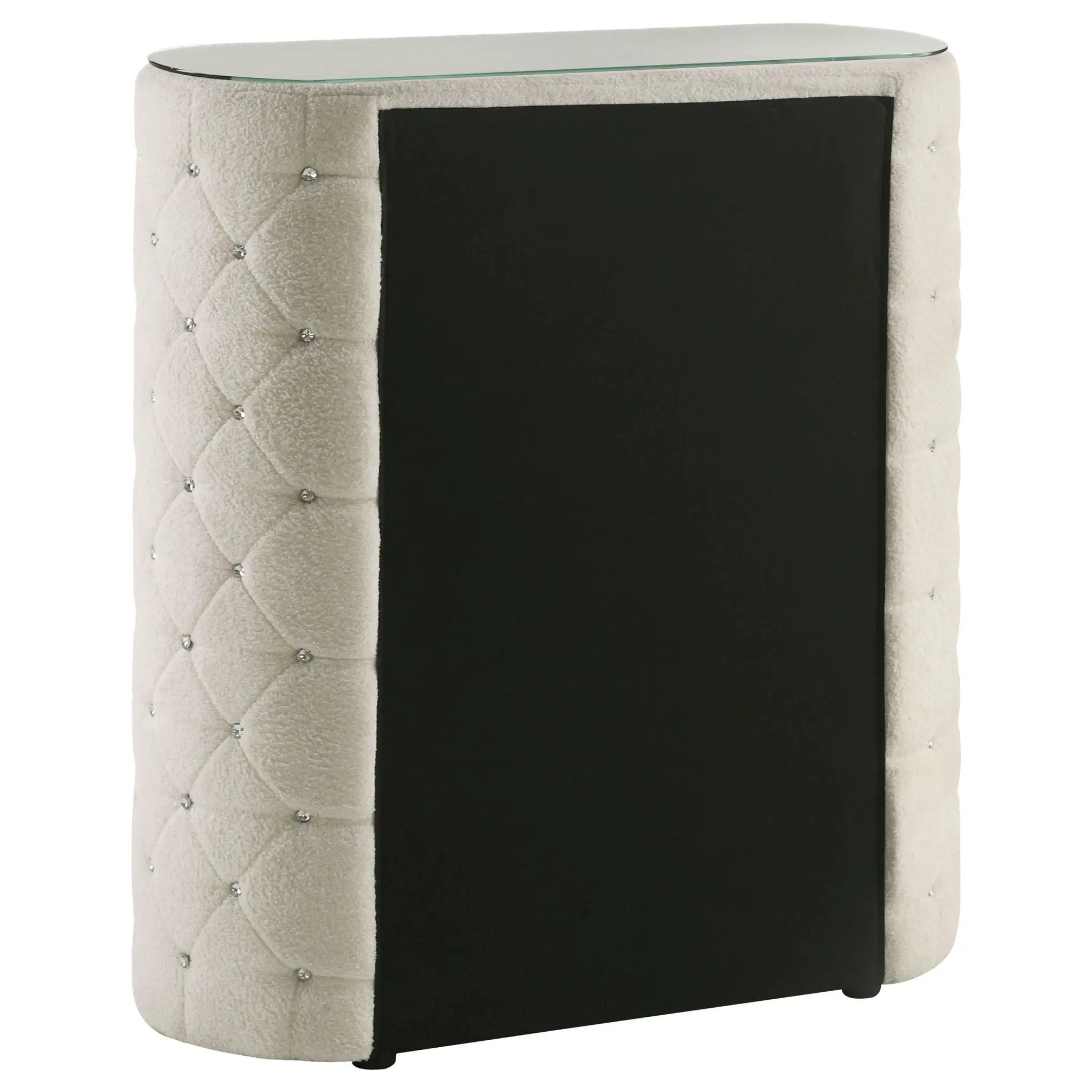 Sonya 5-drawer Upholstered Bedroom Chest of Drawers Ivory by Unique Piece Furniture