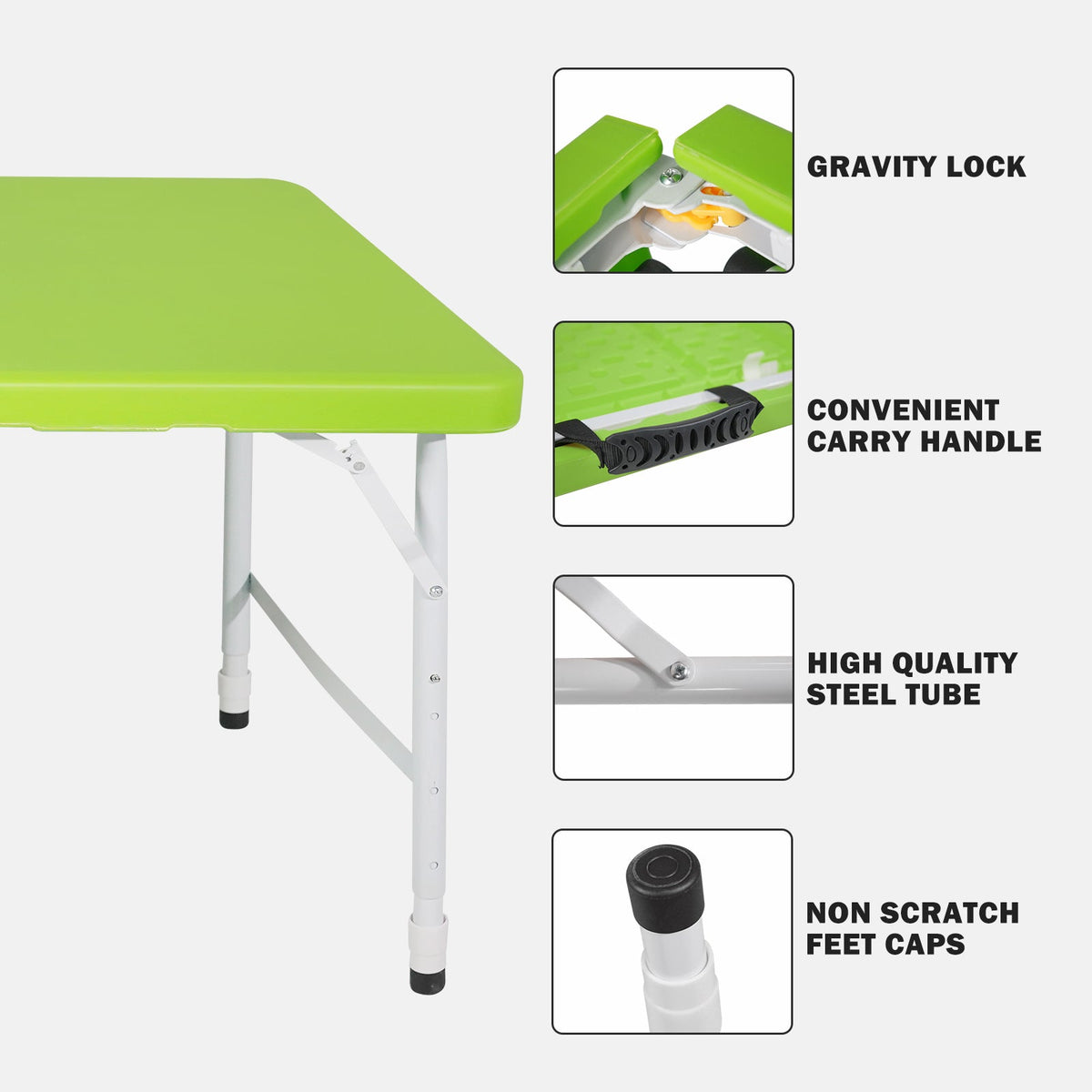 4ft Foldable Outdoor Table with Durable Construction - White, photo 3 of 7