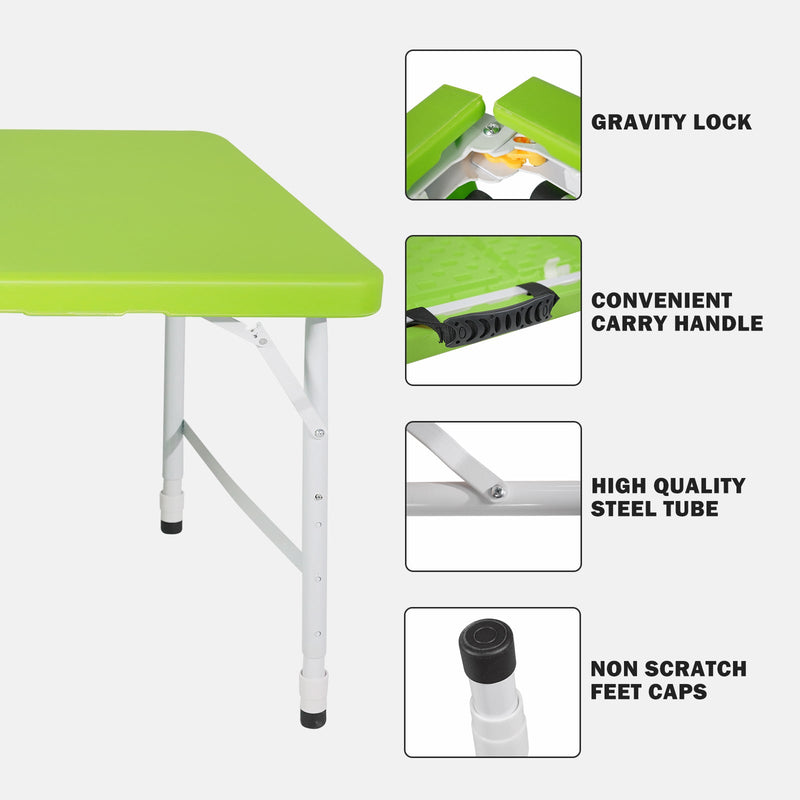 4ft Foldable Outdoor Table with Durable Construction - White, photo 3 of 7