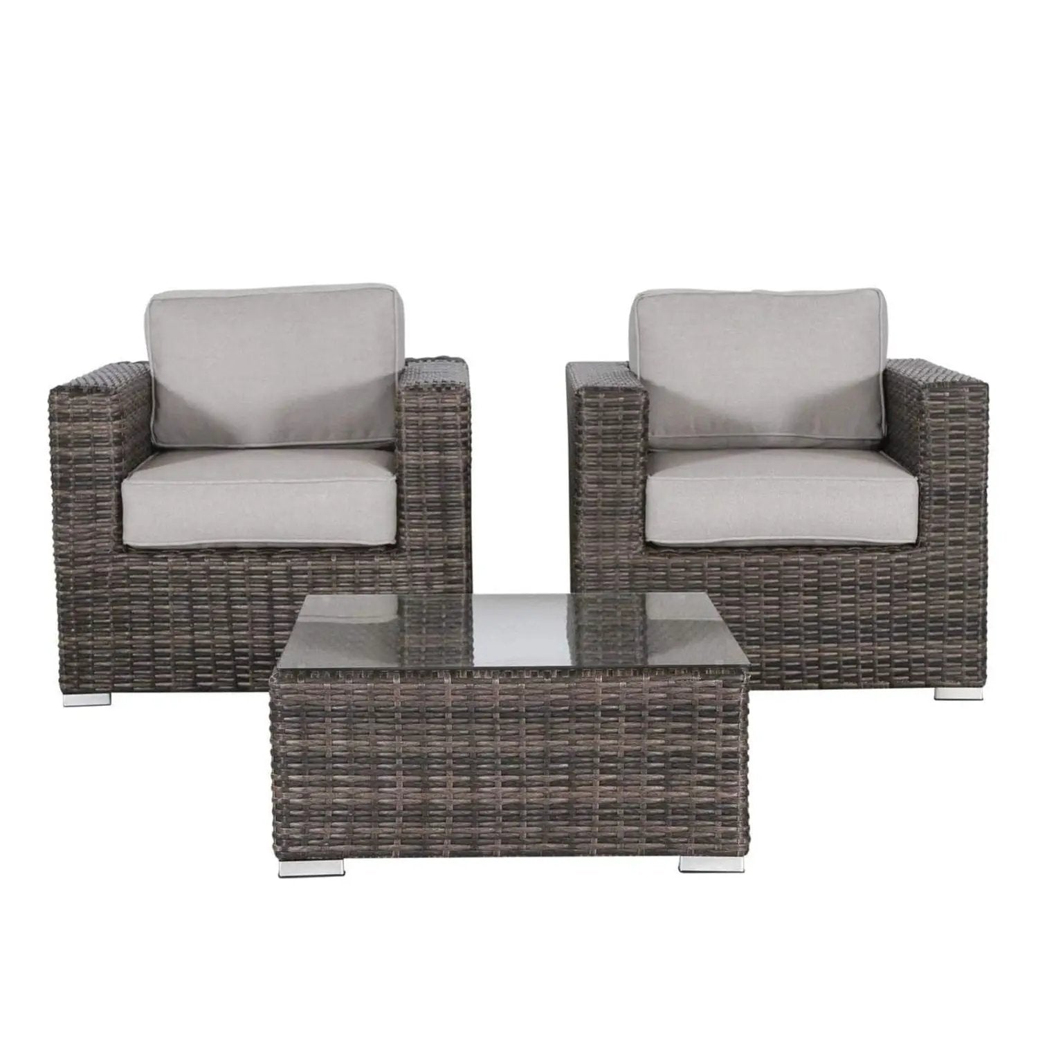Wicker Seating Group Set With Table And Cushions by HouseOfZazla