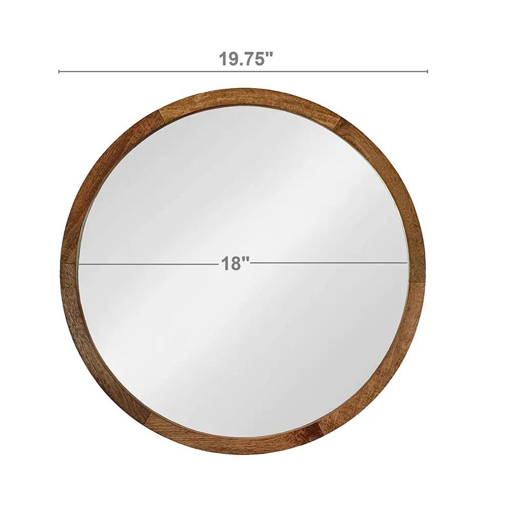 Circle Wall Mirror With Wooden Frame for Living Room by HouseOfZazla