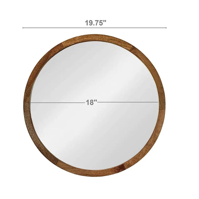 Circle Wall Mirror With Wooden Frame for Living Room by HouseOfZazla