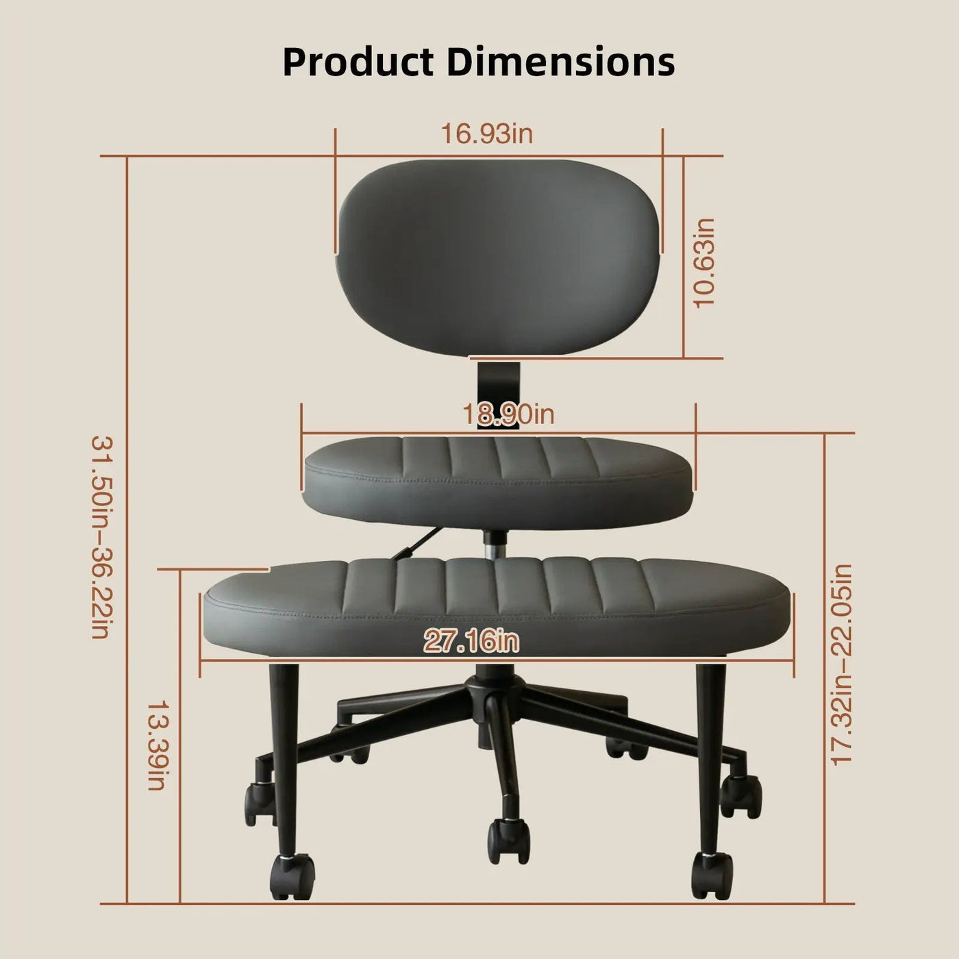 Ergonomic Cross Legged Office Chair With Back Support by HouseOfZazla