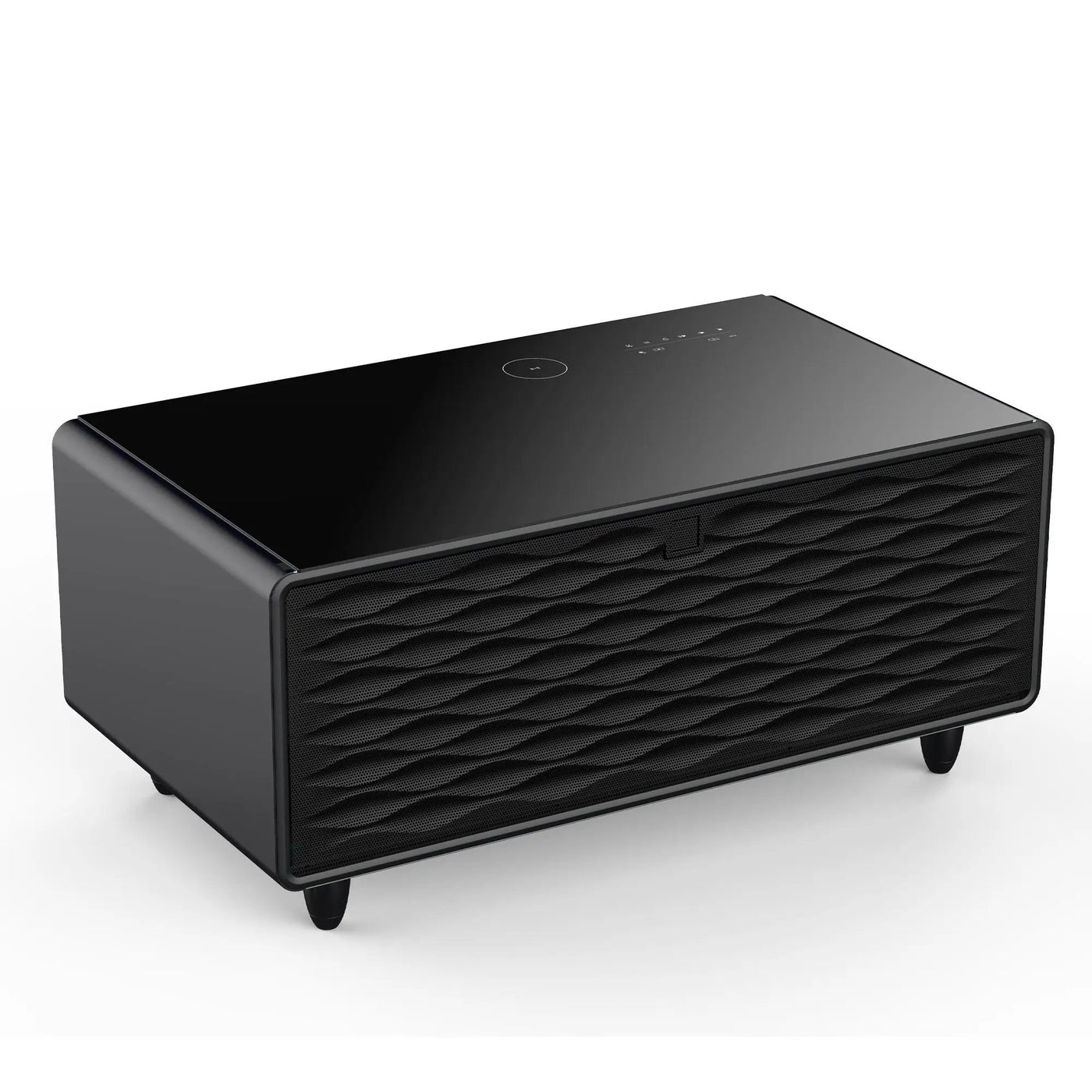 Modern Smart Coffee Table With Built-In Fridge - tooth Speaker, Wireless Charging, Touch Control Panel, USB Interface, Outlet Protection, Atmosphere Light by HouseOfZazla